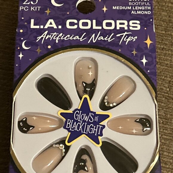 L.A. Colors Artificial Nails Beautifully Bewitched Bootiful Medium Length Almond - Picture 4 of 7